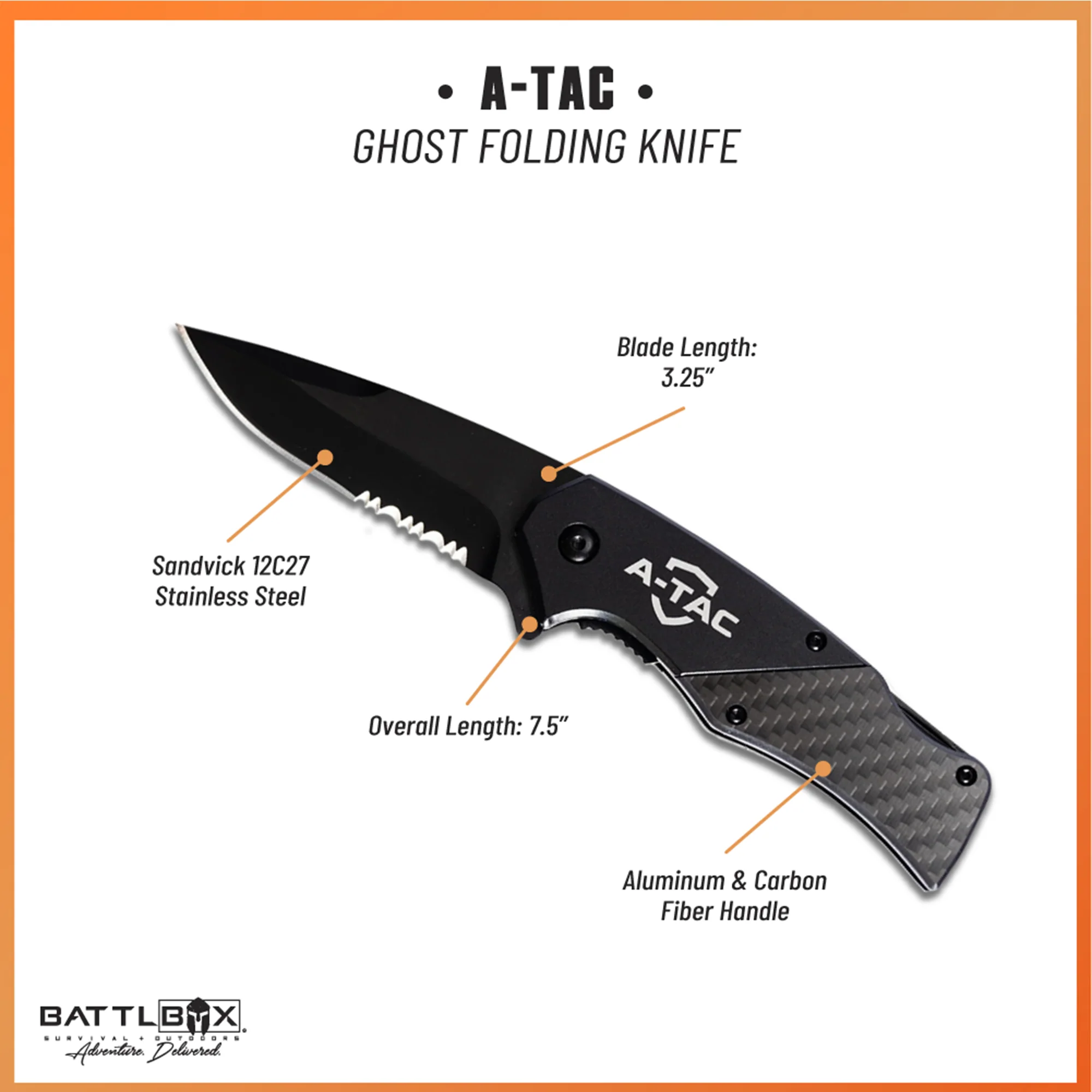 A-TAC Ghost EDC Folding Pocket Knife - Image 3