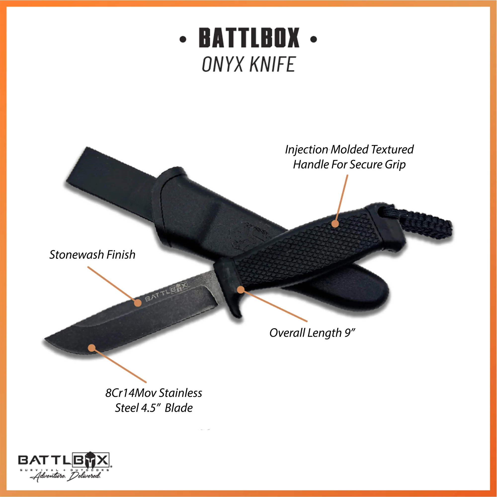 BattlBox Onyx Fixed Blade Knife - Image 6