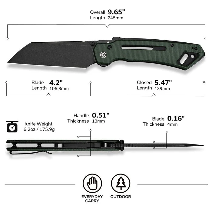 Civivi Buster FG, Thumb Stud & Superlock Pocket Knife, Nitro-V Blade - Image 40