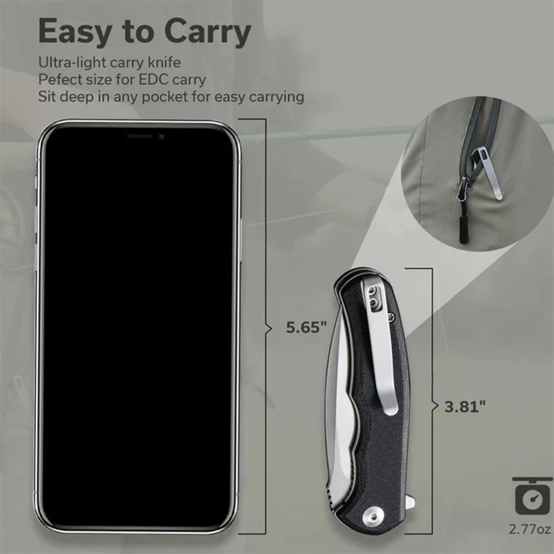 Civivi Mini Praxis - Black G10 Handle Satin Finished D2 Blade - Image 4