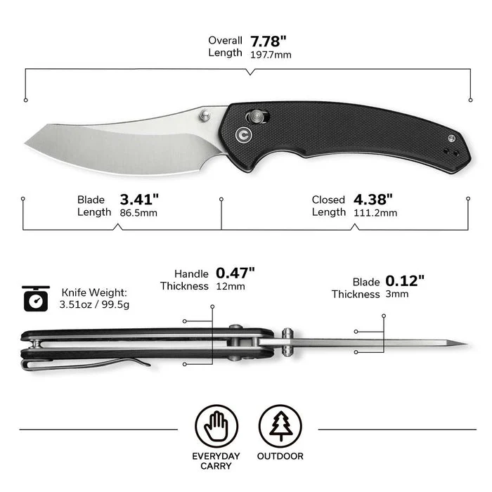 CIVIVI Sixgill Thumb Stud & Crossbar Lock Pocket Knife - Image 7