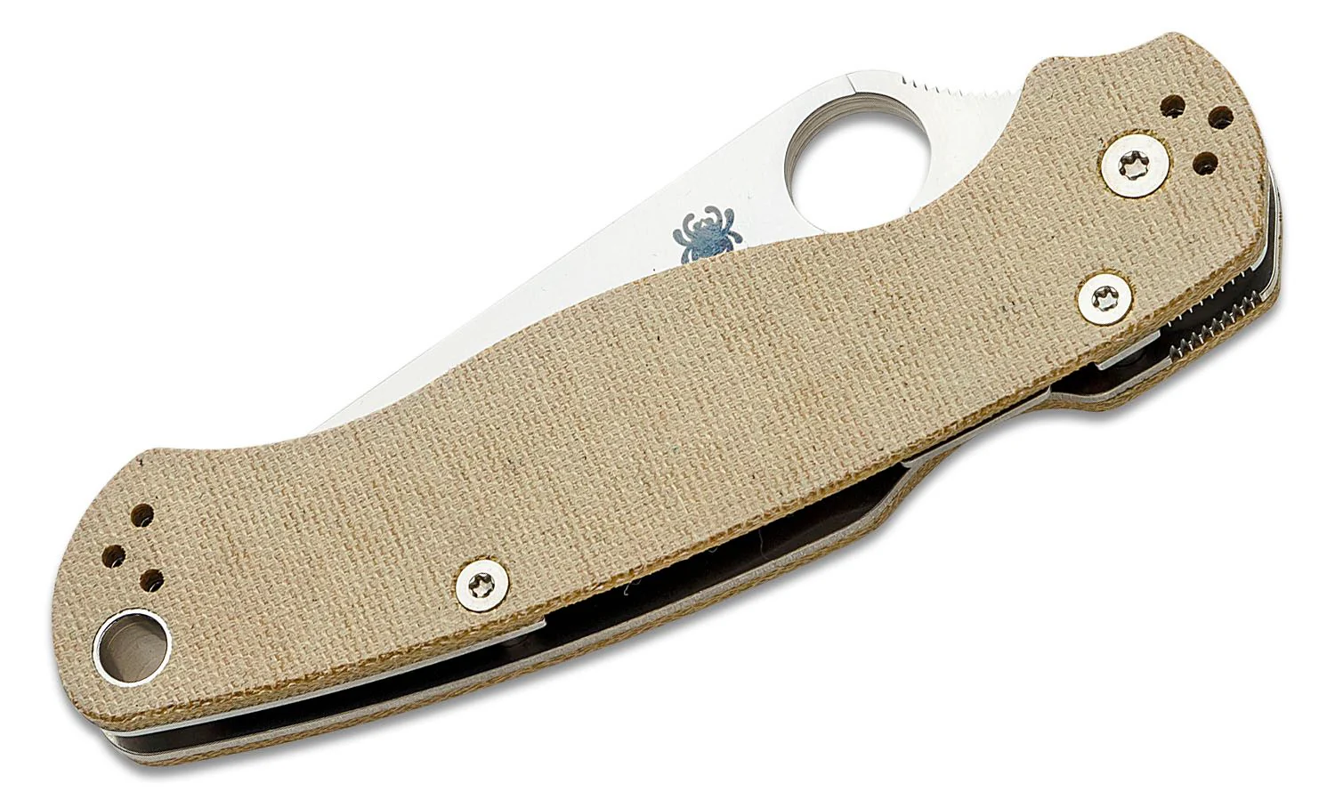 Spyderco PARA MILITARY 2 Brown Canvas Micarta - C81MPCW2 - Image 3