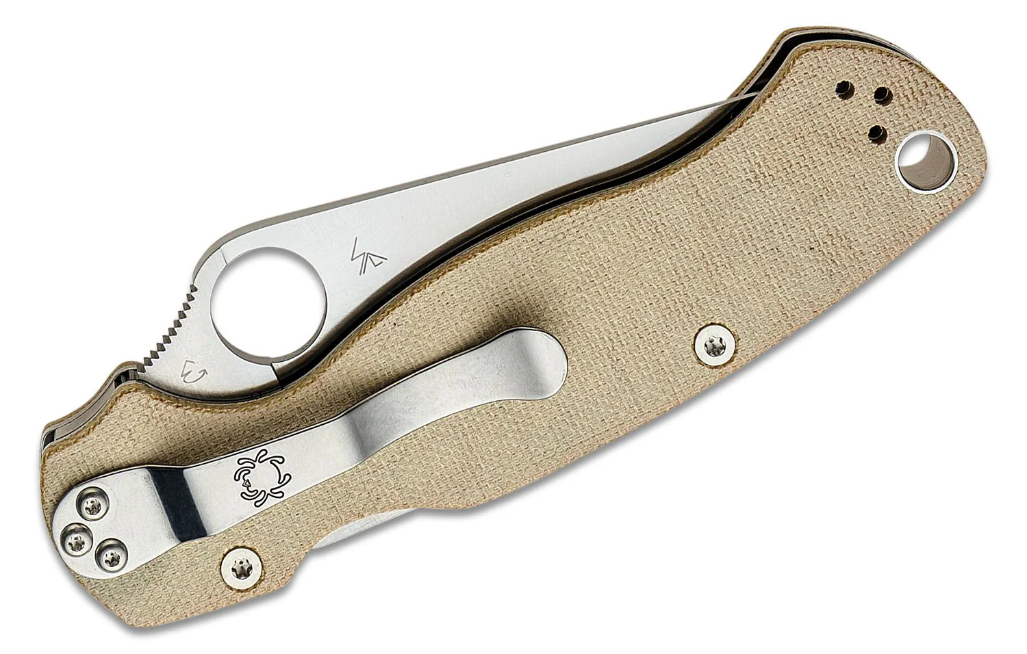 Spyderco PARA MILITARY 2 Brown Canvas Micarta - C81MPCW2 - Image 4