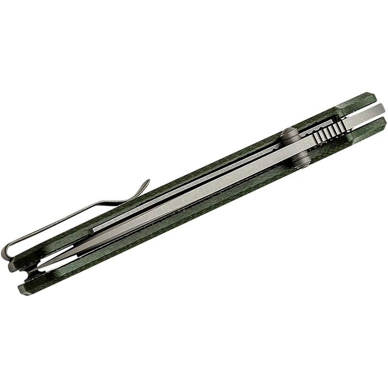 WE Big Banter - Green Canvas Micarta Handle - Image 6