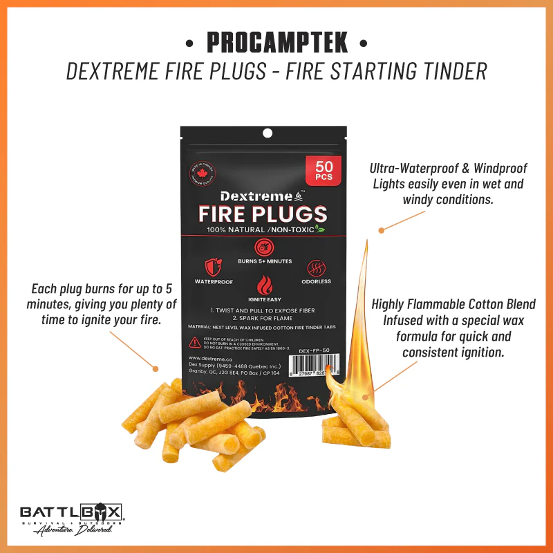 Dextreme Fire Plugs - Fire Starting Tinder (50 Pack) - Image 4