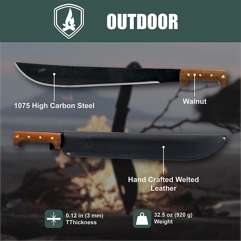 Condor El Salvador 23" 1075 High Carbon Steel Full Tang Fixed Blade With Leather Sheath - Image 11