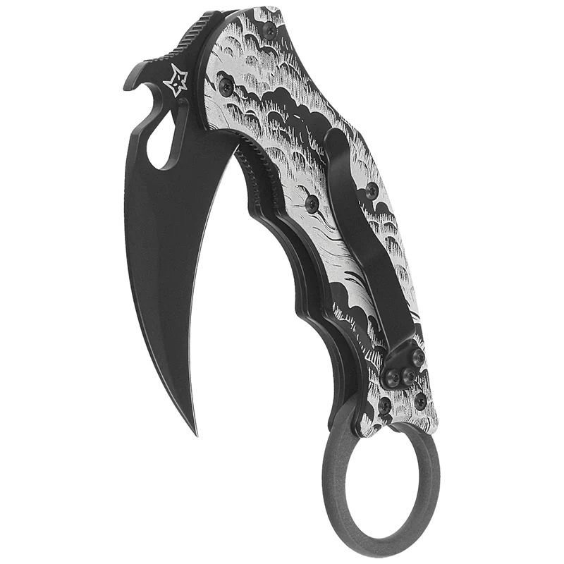 Fox Knives FX-599 ALB Black Folding Karambit, Graphic Art Handle - Image 12