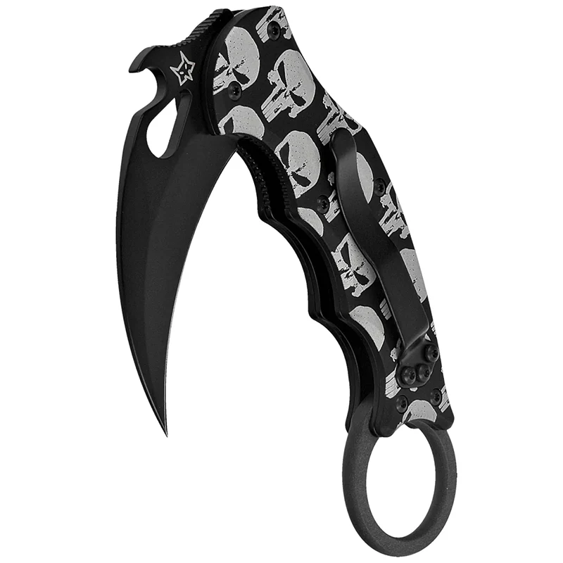 Fox Knives FX-599 ALB Black Folding Karambit, Graphic Art Handle - Image 34
