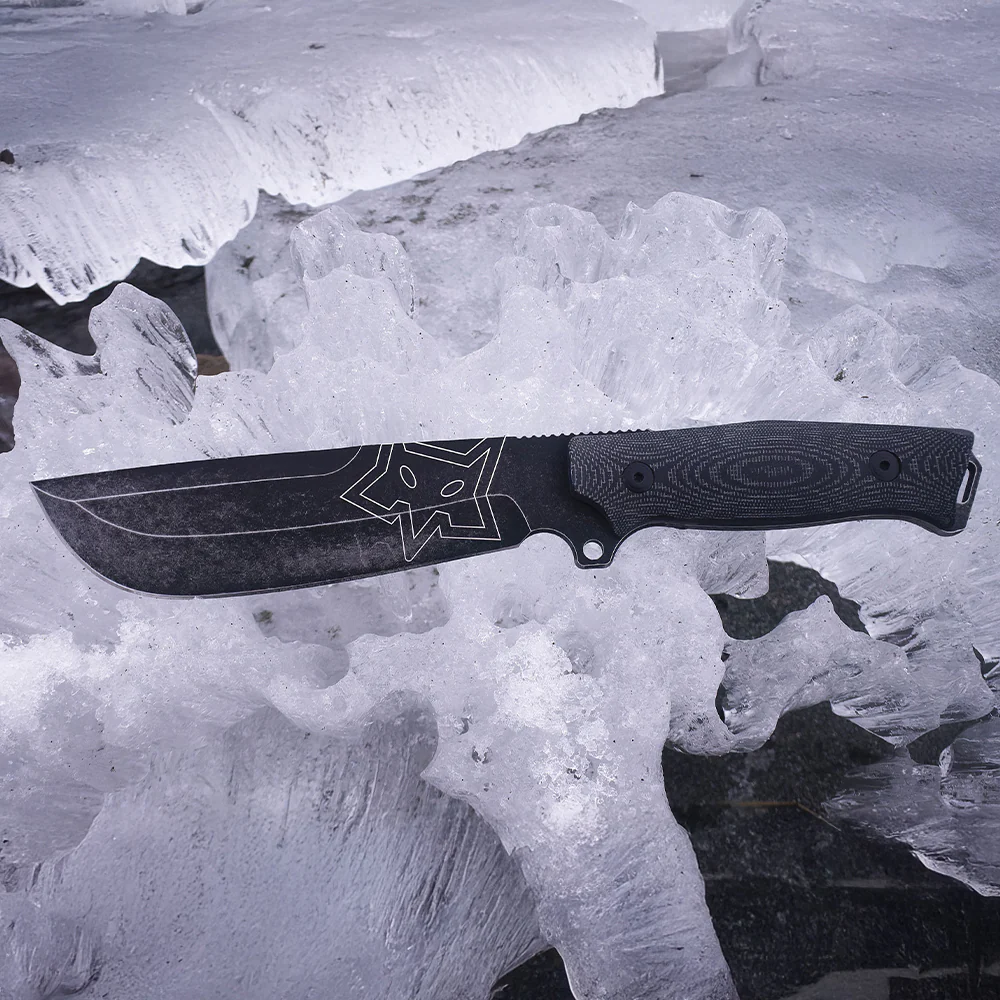 Fox Knives Native Bushcraft FX-611, D2 Carbon Steel, Black Bead Blasted Micarta Handle - Image 5