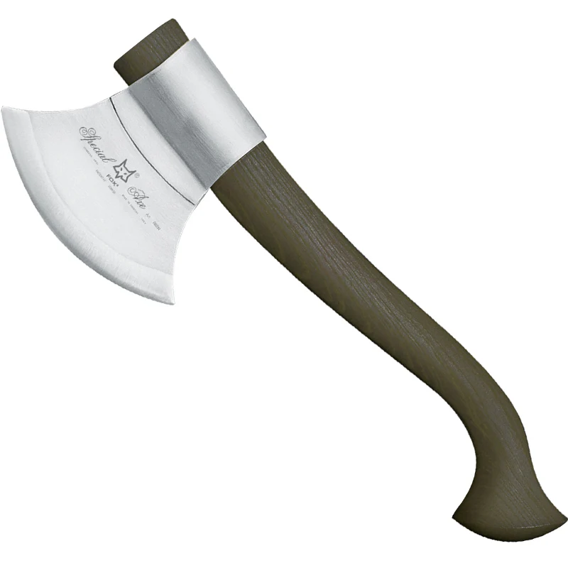 Fox Knives 682 Trekking Scout Axe, Sassafrass Wood Handle, Leather Sheath - Image 4