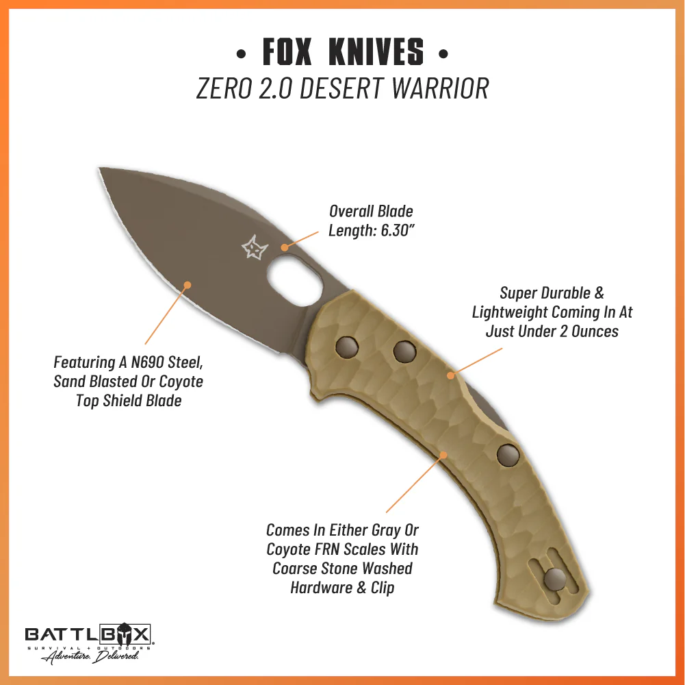 Fox Knives Italy Zero 2.0 Desert Warrior Jens Anso Lockback Pocket Knife - Image 12