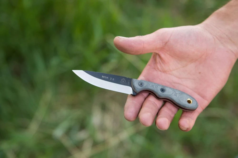 TOPS Mini Scandi Knife - Black Linen Micarta - Image 3