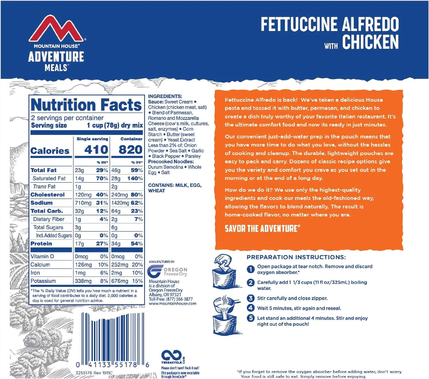 Mountain House Fettuccini Alfredo with Chicken - Image 2
