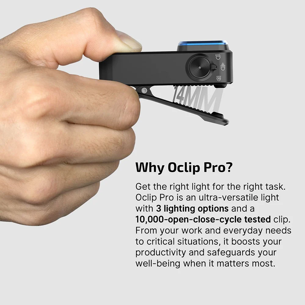Olight Oclip Pro Clip on Flashlight with Floodlight Spotlight and Red Light - Image 14
