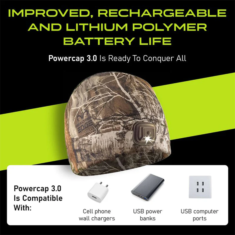 Panther Vision POWERCAP 3.0 Lighted Headlamp Fleece Beanies Rechargeable LED - 150 Lumens - Image 5