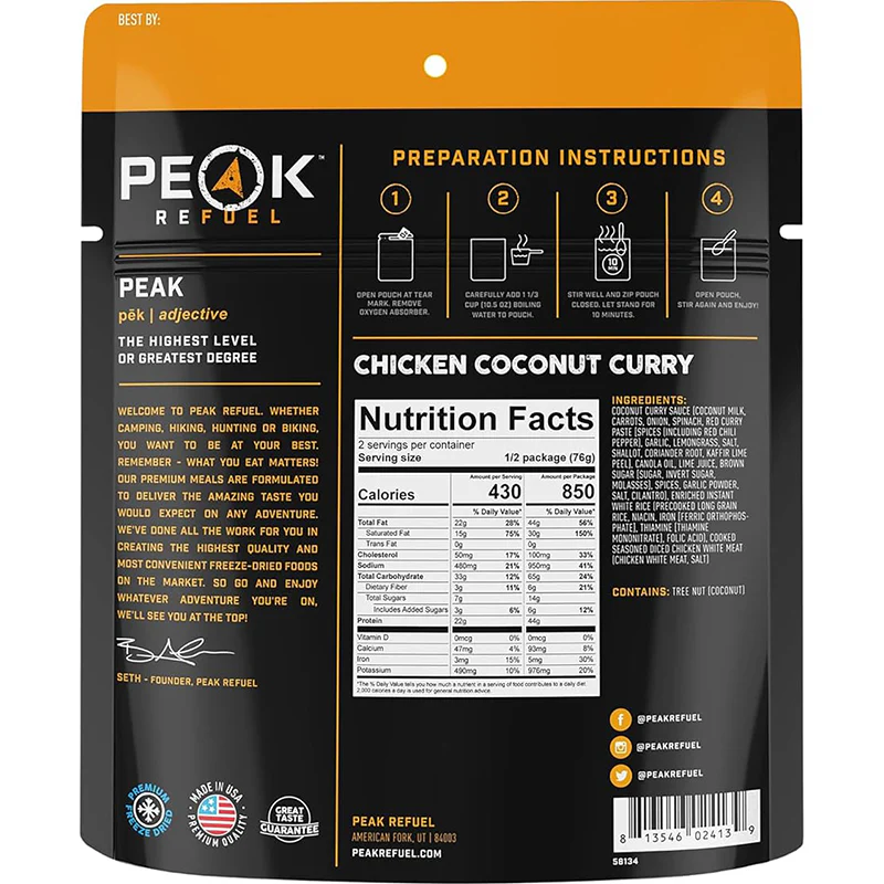 Peak Refuel Chicken Coconut Curry - Image 2