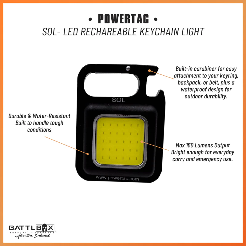 Powertac SOL LED Rechargeable Keychain Light - Image 6