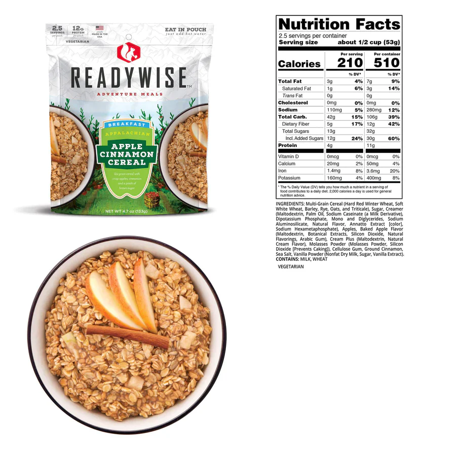 Readywise Appalachian Apple Cinnamon Cereal (Case of 6)* - Image 2