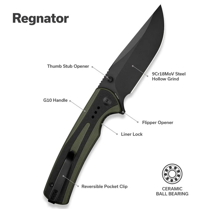 Sencut Regnator Folding Pocket Knife, 9Cr18MoV Clip Point Blade, Flipper & Thumb Stud Knife w/ G10 Handle - Image 19