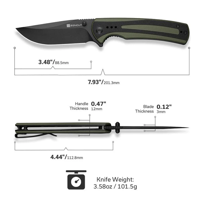 Sencut Regnator Folding Pocket Knife, 9Cr18MoV Clip Point Blade, Flipper & Thumb Stud Knife w/ G10 Handle - Image 20