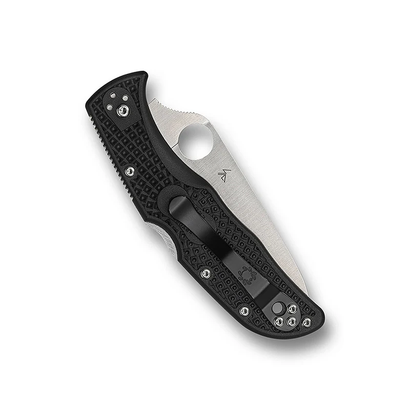 Spyderco Endela Red Thin Line, VG-10 Combination Edge Blade with Black FRN Handle, Back Lock Knife - Image 3