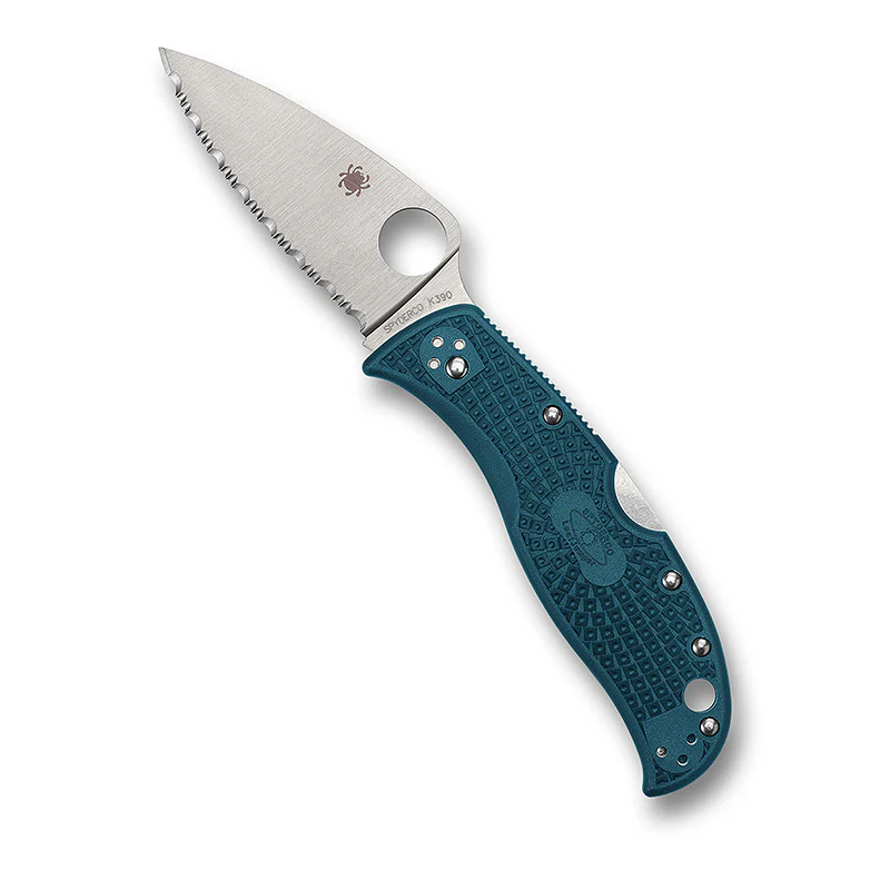 Spyderco LeafJumper, K390 Steel Blade with Blue FRN Handle - Image 5