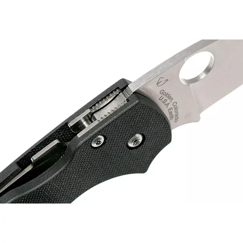 Spyderco Lil' Native Black Compression Lock - G-10 Handle - Plain Edge - Image 5