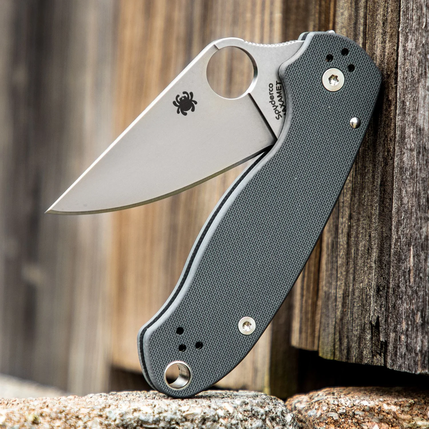 Spyderco Para 3 Maxamet - Dark Gray Handle Steel Blade - C223GPDGY - Image 2